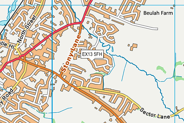 EX13 5FH map - OS VectorMap District (Ordnance Survey)