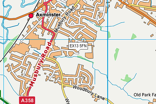 EX13 5FN map - OS VectorMap District (Ordnance Survey)