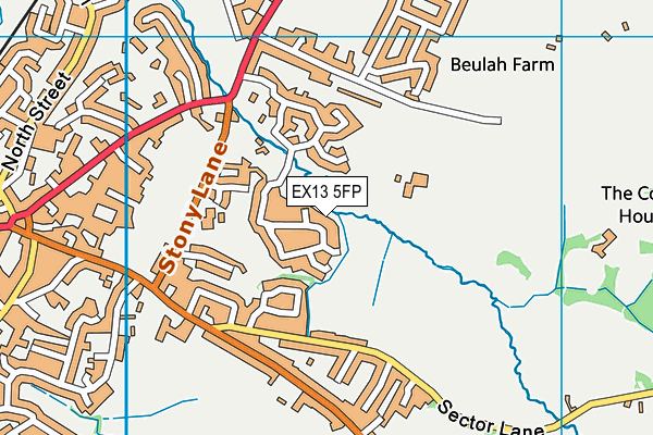 EX13 5FP map - OS VectorMap District (Ordnance Survey)