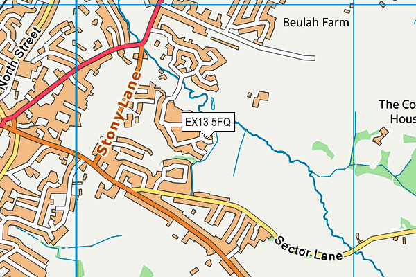 EX13 5FQ map - OS VectorMap District (Ordnance Survey)