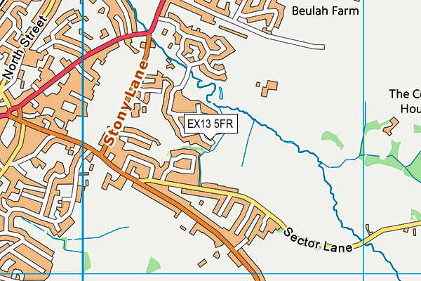 EX13 5FR map - OS VectorMap District (Ordnance Survey)
