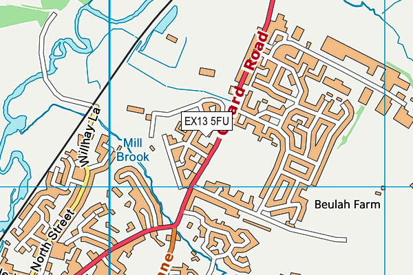 EX13 5FU map - OS VectorMap District (Ordnance Survey)