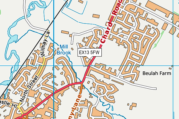 EX13 5FW map - OS VectorMap District (Ordnance Survey)