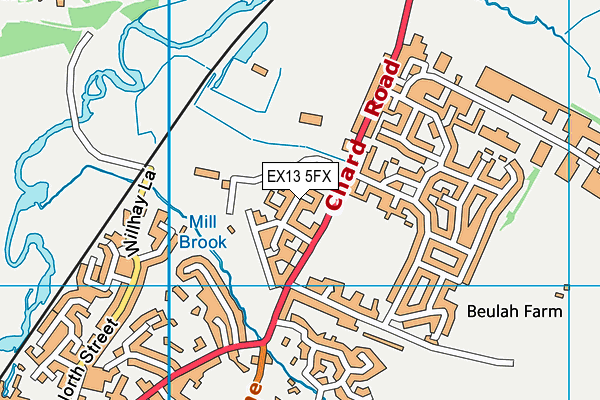 EX13 5FX map - OS VectorMap District (Ordnance Survey)