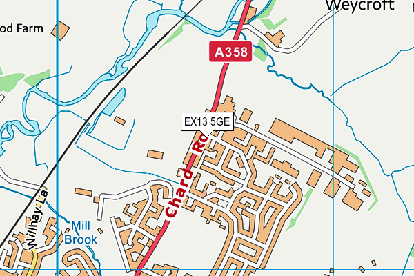 EX13 5GE map - OS VectorMap District (Ordnance Survey)