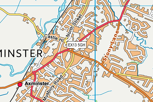 EX13 5GH map - OS VectorMap District (Ordnance Survey)
