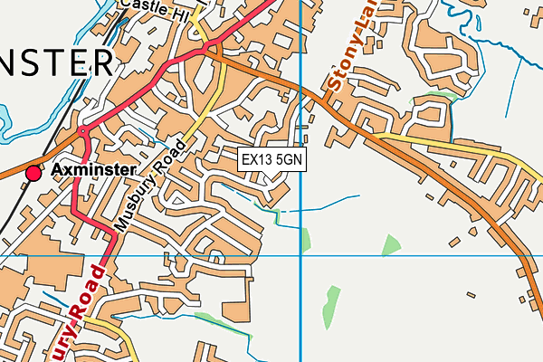 EX13 5GN map - OS VectorMap District (Ordnance Survey)