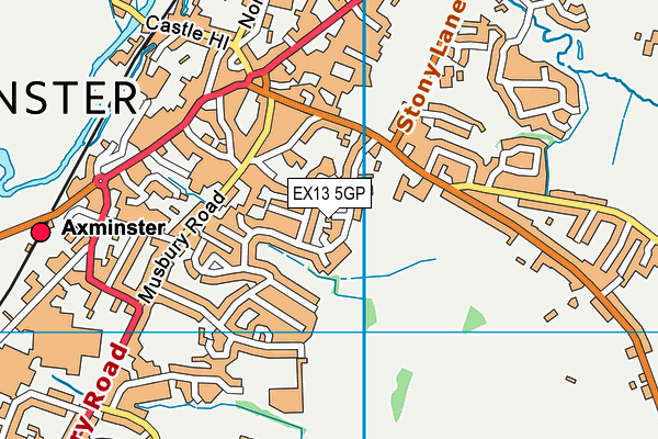 EX13 5GP map - OS VectorMap District (Ordnance Survey)