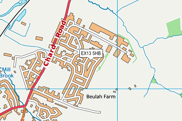 EX13 5HB map - OS VectorMap District (Ordnance Survey)