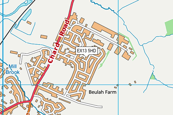 EX13 5HD map - OS VectorMap District (Ordnance Survey)