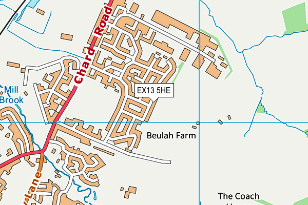 EX13 5HE map - OS VectorMap District (Ordnance Survey)