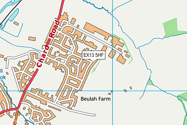 EX13 5HF map - OS VectorMap District (Ordnance Survey)