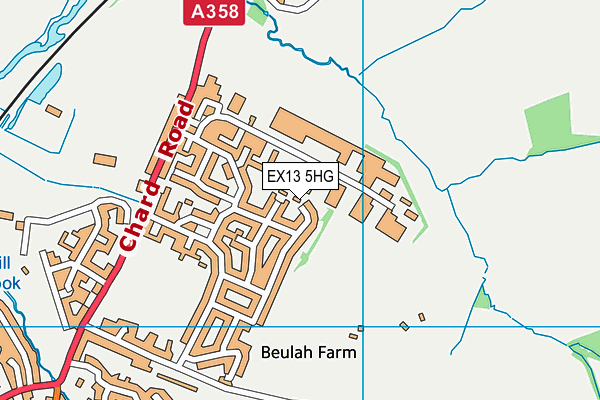 EX13 5HG map - OS VectorMap District (Ordnance Survey)