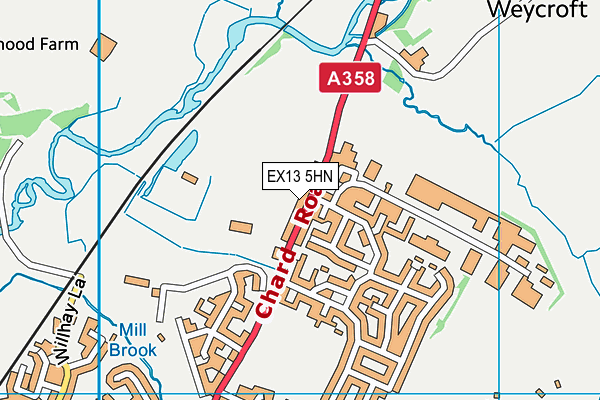Axminster Town Afc map (EX13 5HN) - OS VectorMap District (Ordnance Survey)