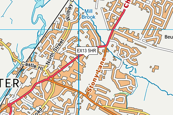 EX13 5HR map - OS VectorMap District (Ordnance Survey)