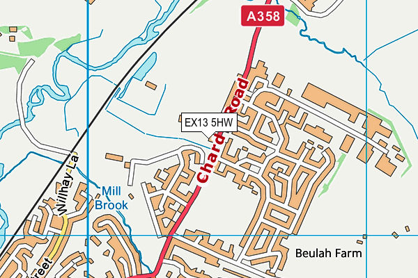Cloakham Lawn Sports Centre map (EX13 5HW) - OS VectorMap District (Ordnance Survey)