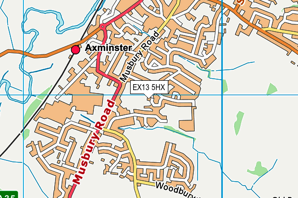 EX13 5HX map - OS VectorMap District (Ordnance Survey)