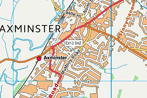 EX13 5HZ map - OS VectorMap District (Ordnance Survey)