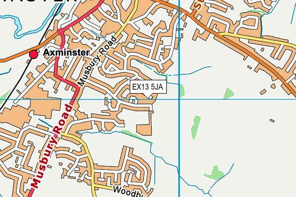 EX13 5JA map - OS VectorMap District (Ordnance Survey)