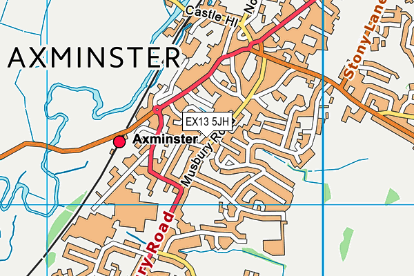 EX13 5JH map - OS VectorMap District (Ordnance Survey)