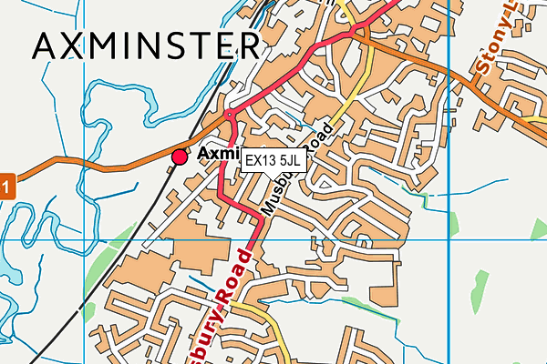 EX13 5JL map - OS VectorMap District (Ordnance Survey)