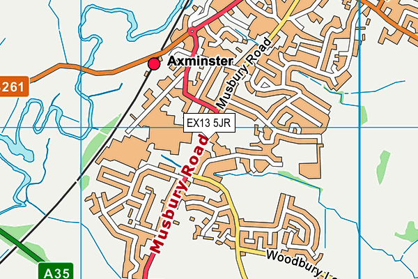 EX13 5JR map - OS VectorMap District (Ordnance Survey)