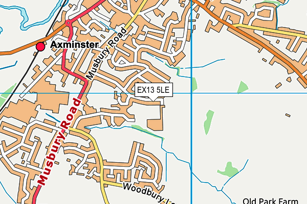 EX13 5LE map - OS VectorMap District (Ordnance Survey)