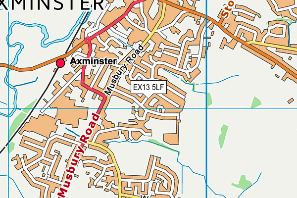 EX13 5LF map - OS VectorMap District (Ordnance Survey)