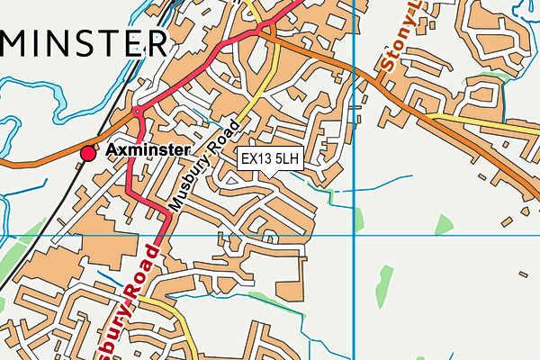 EX13 5LH map - OS VectorMap District (Ordnance Survey)