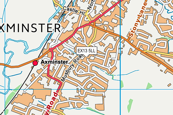 EX13 5LL map - OS VectorMap District (Ordnance Survey)