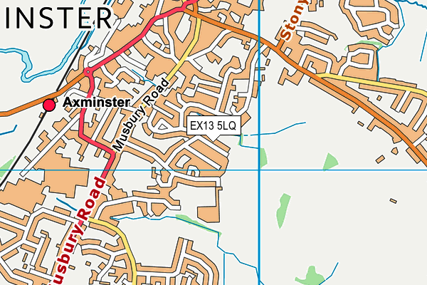 EX13 5LQ map - OS VectorMap District (Ordnance Survey)