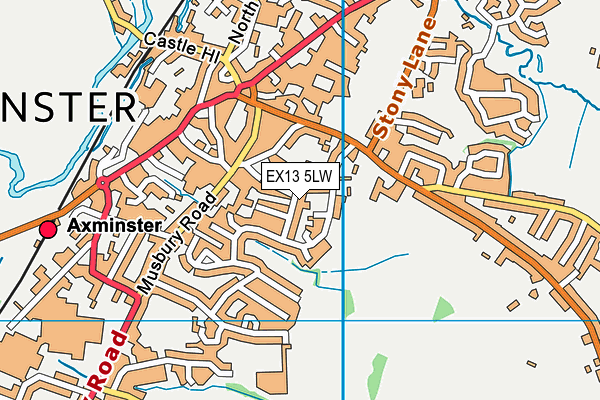 EX13 5LW map - OS VectorMap District (Ordnance Survey)