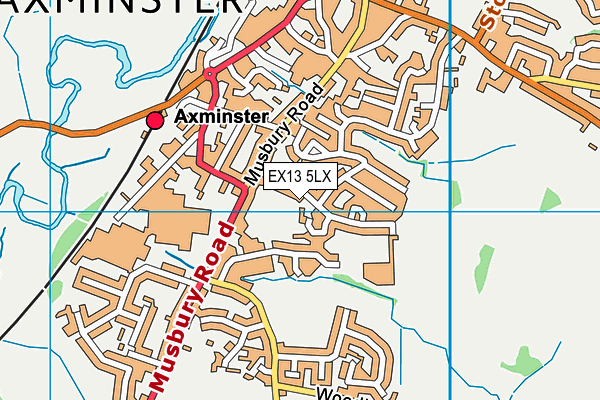 EX13 5LX map - OS VectorMap District (Ordnance Survey)