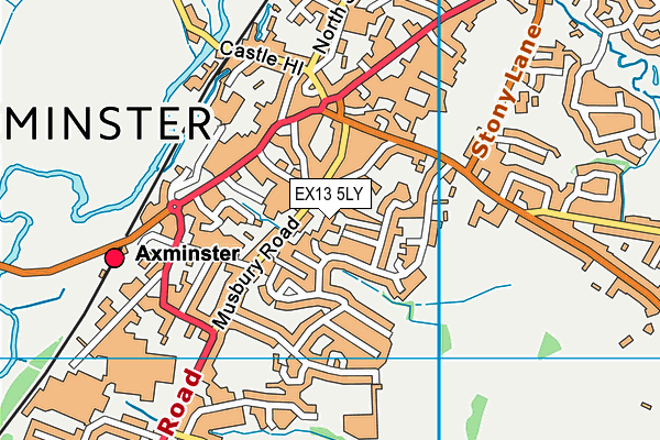 EX13 5LY map - OS VectorMap District (Ordnance Survey)