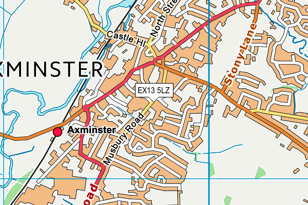 EX13 5LZ map - OS VectorMap District (Ordnance Survey)