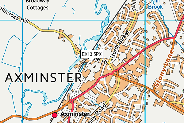 EX13 5PX map - OS VectorMap District (Ordnance Survey)
