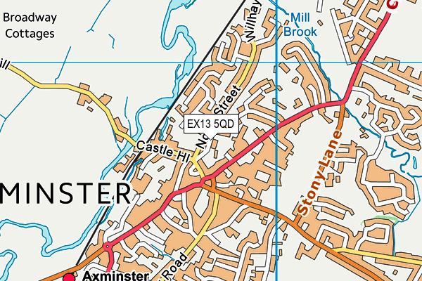 EX13 5QD map - OS VectorMap District (Ordnance Survey)