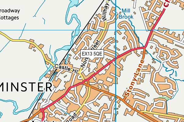 EX13 5QE map - OS VectorMap District (Ordnance Survey)