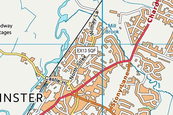 EX13 5QF map - OS VectorMap District (Ordnance Survey)