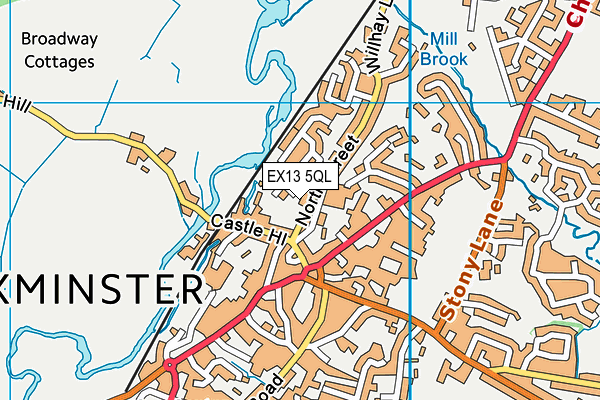 EX13 5QL map - OS VectorMap District (Ordnance Survey)