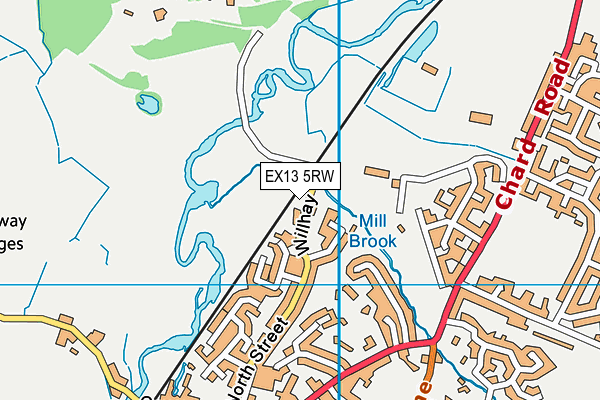 EX13 5RW map - OS VectorMap District (Ordnance Survey)