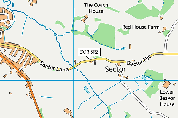 EX13 5RZ map - OS VectorMap District (Ordnance Survey)