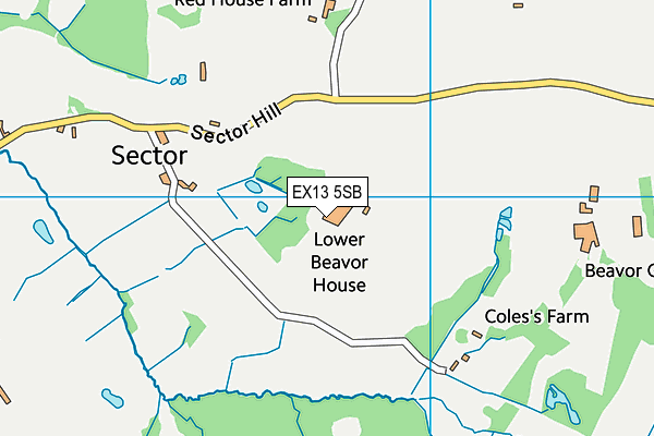 EX13 5SB map - OS VectorMap District (Ordnance Survey)