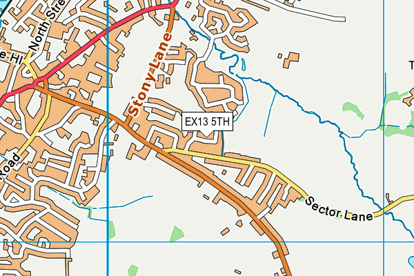 EX13 5TH map - OS VectorMap District (Ordnance Survey)