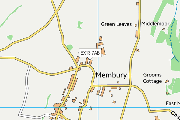 EX13 7AB map - OS VectorMap District (Ordnance Survey)