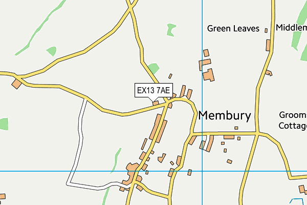 EX13 7AE map - OS VectorMap District (Ordnance Survey)