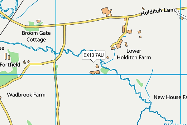 EX13 7AU map - OS VectorMap District (Ordnance Survey)