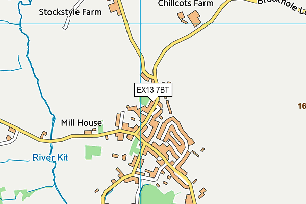 EX13 7BT map - OS VectorMap District (Ordnance Survey)