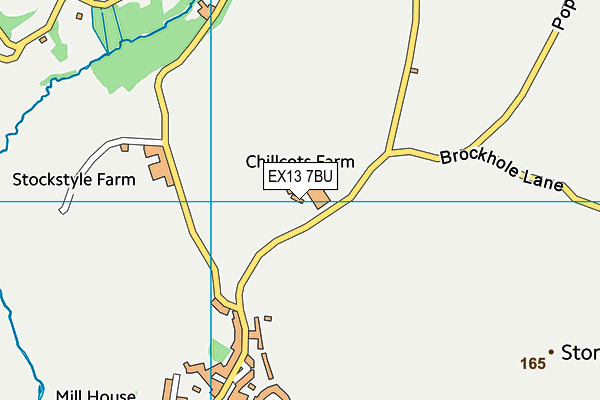 EX13 7BU map - OS VectorMap District (Ordnance Survey)