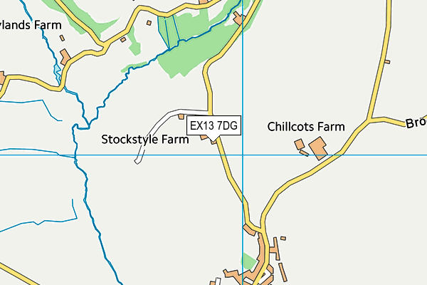 Chardstock Cricket Club map (EX13 7DG) - OS VectorMap District (Ordnance Survey)